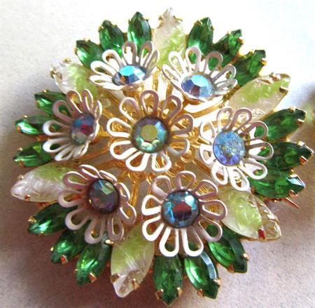 Vintage Rhinestone Pin Earrings Set 