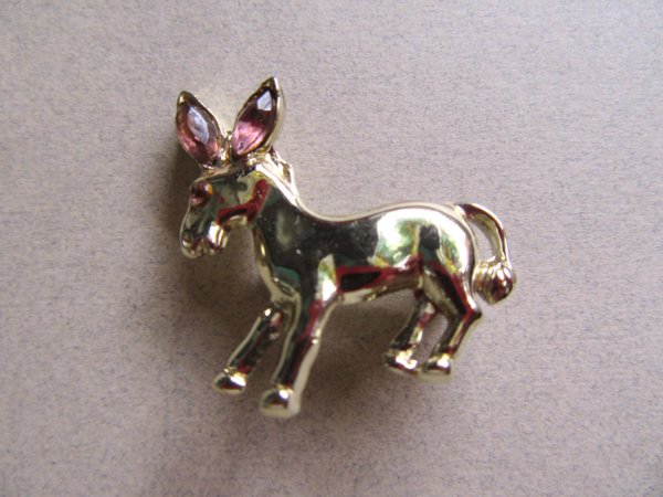 Vintage Donkey Pin Democrat Jewelry 