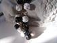 Black And White Beaded Cha Cha Chain Lucite Bracelet 1950's Vintage Costume Jewelry