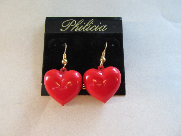 Vintage 1990's Heart Earrings Never Worn Valentines Day 