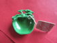 Vintage Unsigned Coro Enameled Apple Brooch Pin Original Tag