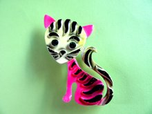 1960's Mod Tiger Pin Vintage Jewelry Anthropomorphic 