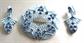 Vintage Blue Rhinestone Pin Earrings Set 