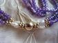 Genuine Amethyst Fresh Water Pearl Necklace Multi Strand 14kt Gold Clasp and Beads Fine Jewelry Mother's Day Gift Birthday