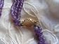 Genuine Amethyst Fresh Water Pearl Necklace Multi Strand 14kt Gold Clasp and Beads Fine Jewelry Mother's Day Gift Birthday