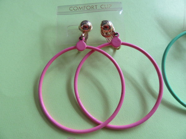 1960's Mod Clip Earrings Color Choice Vintage Jewelry 