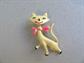 Anthropomorphic Cat Pin  1960's Vintage Costume Jewelry Cats Figural Brooch Feline Vet Gift Pet Adoption Kitten