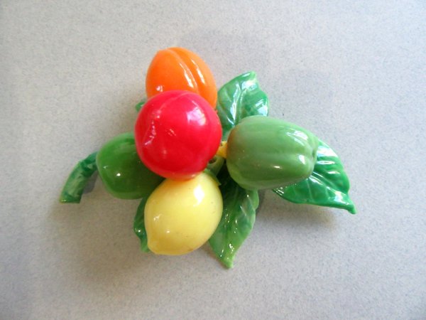 Vintage Fruit Salad Pin Never Worn Hong Kong 