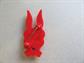 Anthropomorphic Google Eyes  Pin 1940's Goofy Red Rabbit Googly Eyed Bunny Figural Costume Jewelry