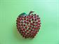 1980's Red Rhinestone Big Apple Pin Brooch Vintage Costume Jewelry Figural Fruit I Love NY