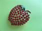 1980's Red Rhinestone Big Apple Pin Brooch Vintage Costume Jewelry Figural Fruit I Love NY