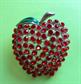 1980's Red Rhinestone Apple Pin  I Love NY