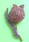 Vintage Rhinestone Tulip Pin 