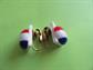 Mod 1960's Pin and Earrings Set Red White and Blue Layered Lucite  Clip Ons 60's Accessories Vintage Costume Jewelry