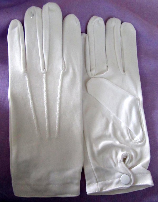 Men's White Nylon Gloves Clown Crossing Guard Parade Costumes