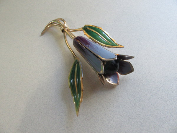 1940's Pin Purple Flower Vintage Jewelry