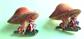 Two Vintage Anthropomorphic Mushroom Ladybug Pin Set Korea