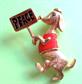 Anthropomorphic Dog Pin Peace Sign JJ Signed Jewelry