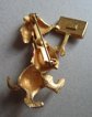 Anthropomorphic Dog Pin Peace Sign JJ Signed Jewelry Protest!