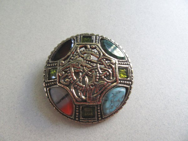 Vintage English Stone Pin  England Signed Jewelry