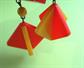 Mod 1960's Earrings Orange and Yellow Clip On Western Germany Vintage Costume Jewelry Clipons GO GO Twiggy