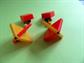 Mod 1960's Earrings Orange and Yellow Clip On Western Germany Vintage Costume Jewelry Clipons GO GO Twiggy