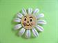 Anthropomorphic Face Daisy  Pin Mod 1960's Vintage Costume Jewelry Figural Hippie Flower Power