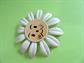 Anthropomorphic Face Daisy  Pin Mod 1960's Vintage Costume Jewelry Figural Hippie Flower Power