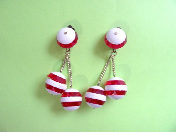 Western Germany Mod Ball Earrings Vintage Jewelry '60's Accessories