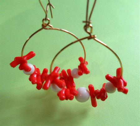 1960s Earrings Faux Coral Never Worn Vintage Jewelry 