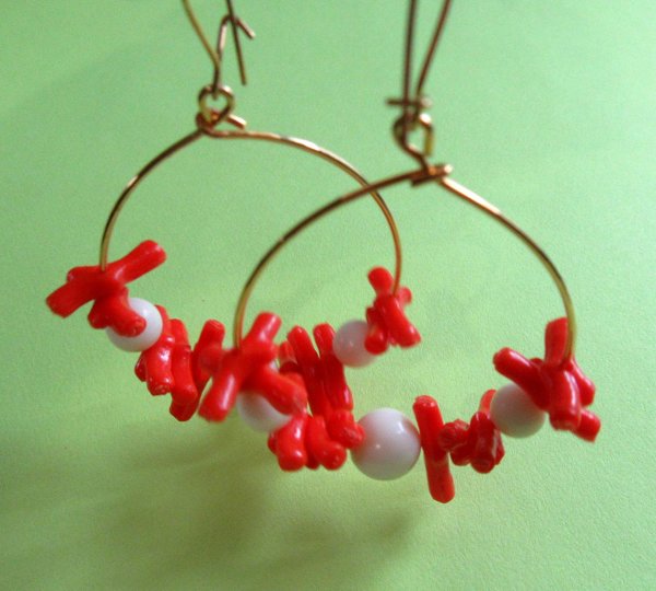1960s Earrings Faux Coral Never Worn Vintage Jewelry 