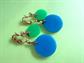 1960's Mod Earrings Blue Green Lucite Old Stock Never Worn Clip Ons Vintage Costume Jewelry 60's Accessories Twiggy Go Go