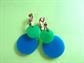 1960's Mod Earrings Blue Green Lucite Old Stock Never Worn Clip Ons Vintage Costume Jewelry 60's Accessories Twiggy Go Go