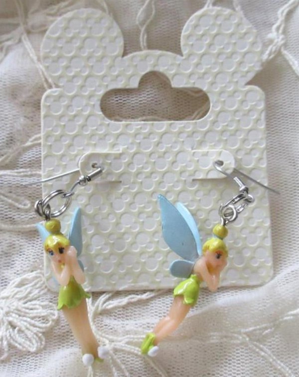 Vintage Disney Tinker Bell Earrings Tinkerbell Peter Pan