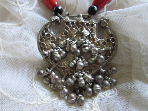 Vintage Kuchi Style Coin Glass Necklace Pashtoon Tribal Belly Dance