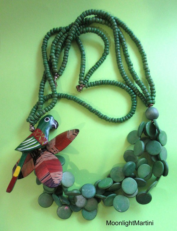 1980's Parrot Necklace Vintage  Jewelry