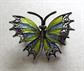 Plique a jour Butterfly Pin 800 Silver Vintage Jewelry 