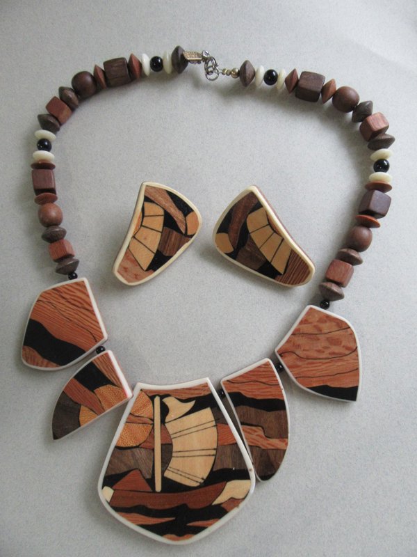 Karla Jordan 1980's Necklace Earrings Set Vintage Jewelry 