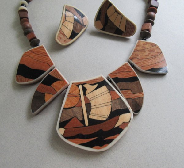 Karla Jordan 1980's Necklace Earrings Set Vintage Jewelry 