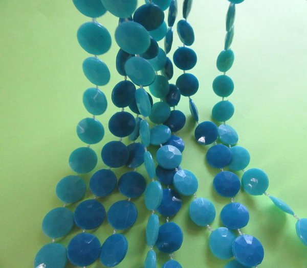 1960's Mod Blue Long Necklace Vintage Jewelry 