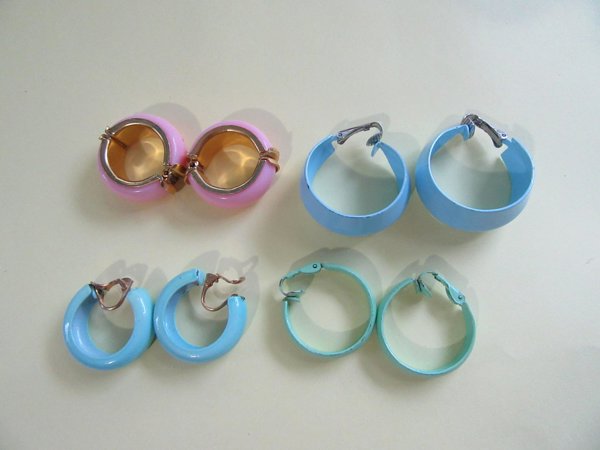 Mod 1960's Earrings Lot Vintage Jewelry 
