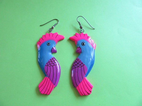 1980's Cockatoo Earrings Tropical Birds Vintage Jewelry 