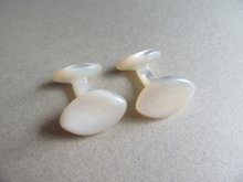 Edwardian Cufflinks Mother of Pearl Mens Vintage Jewelry Wedding Groom