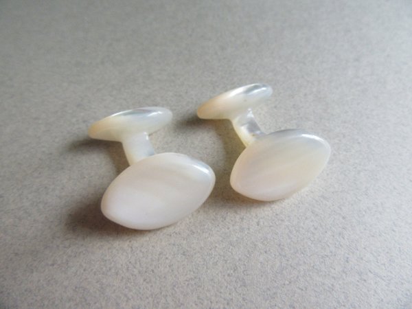 Edwardian Cufflinks Mother of Pearl Mens Vintage Jewelry Wedding Groom