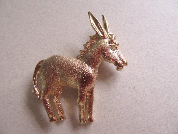 Vintage Coro Donkey Pin Signed Jewelry 