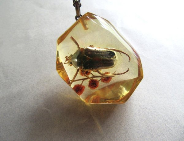 Scarab Beetle Encased Necklace Sterling Silver Fine Jewelry 