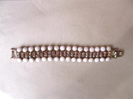 1950's Rhinestone Bracelet Aurora Borealis Vintage Jewelry 1950s Accessories 