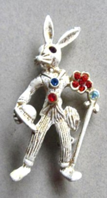 Vintage Anthropomorphic Rabbit Pin Dapper 