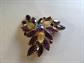 Juliana Purple Rhinestone Brooch DeLizza and Elster Pin Leaves Design 1950s Costume Jewelry 50's Accessories