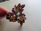 Juliana Purple Rhinestone Brooch DeLizza and Elster Pin Leaves Design 1950s Costume Jewelry 50's Accessories